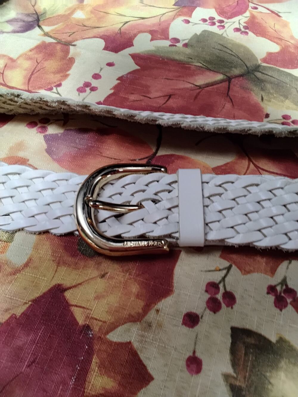 Michael Kors White braided woven Ladies Belt Size M model 551359
